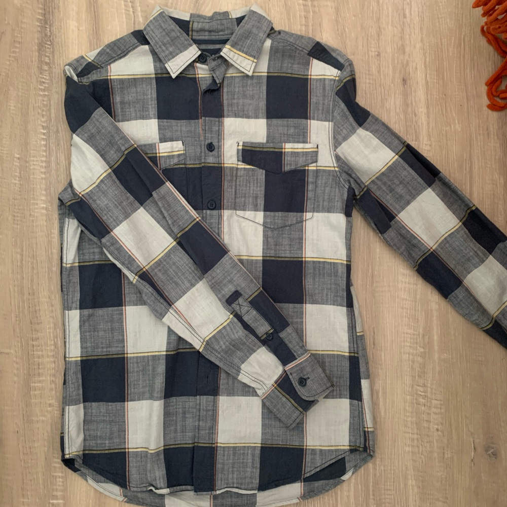 Blue plaid button down